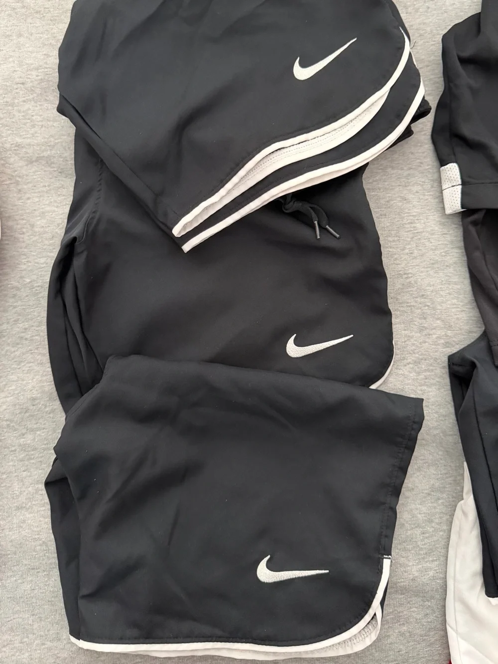 Lot of 3 Nike Kids Athletic Shorts Black with White Trim